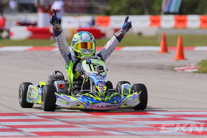 Luca Mars wygrał w kategorii Mini Rok. Fot. Cody Schindel (Canadian Karting News)